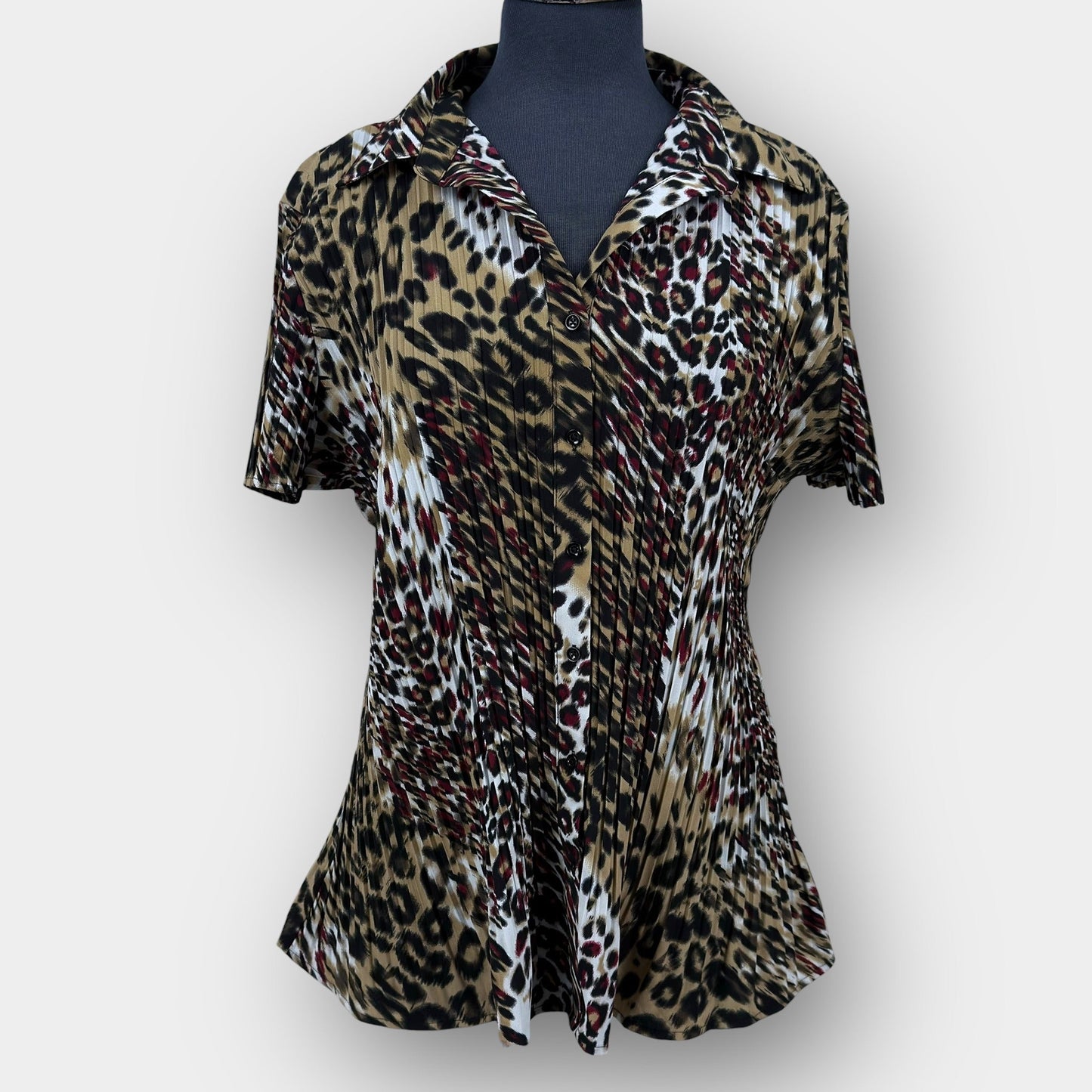 George leopard pleated blouse
