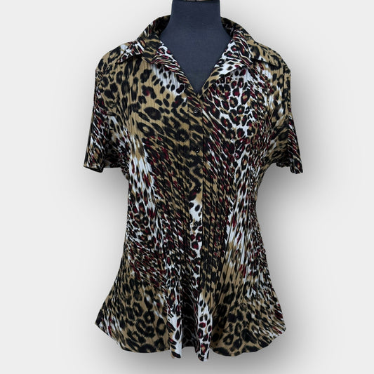 George leopard pleated blouse