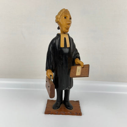 Vintage Hand Carved Wood Judge