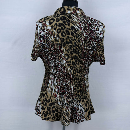 George leopard pleated blouse