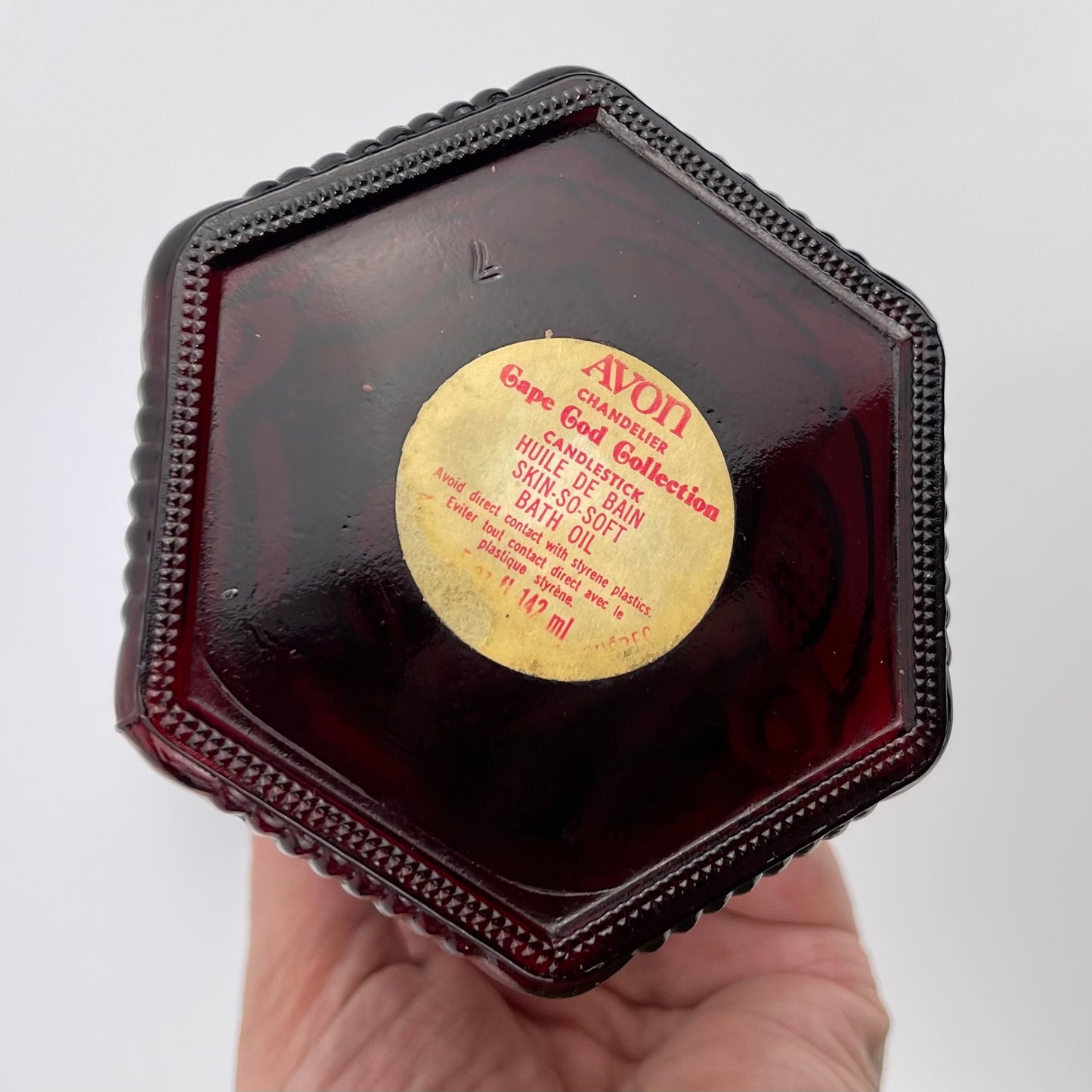 Vintage Avon Ruby Red candlestick