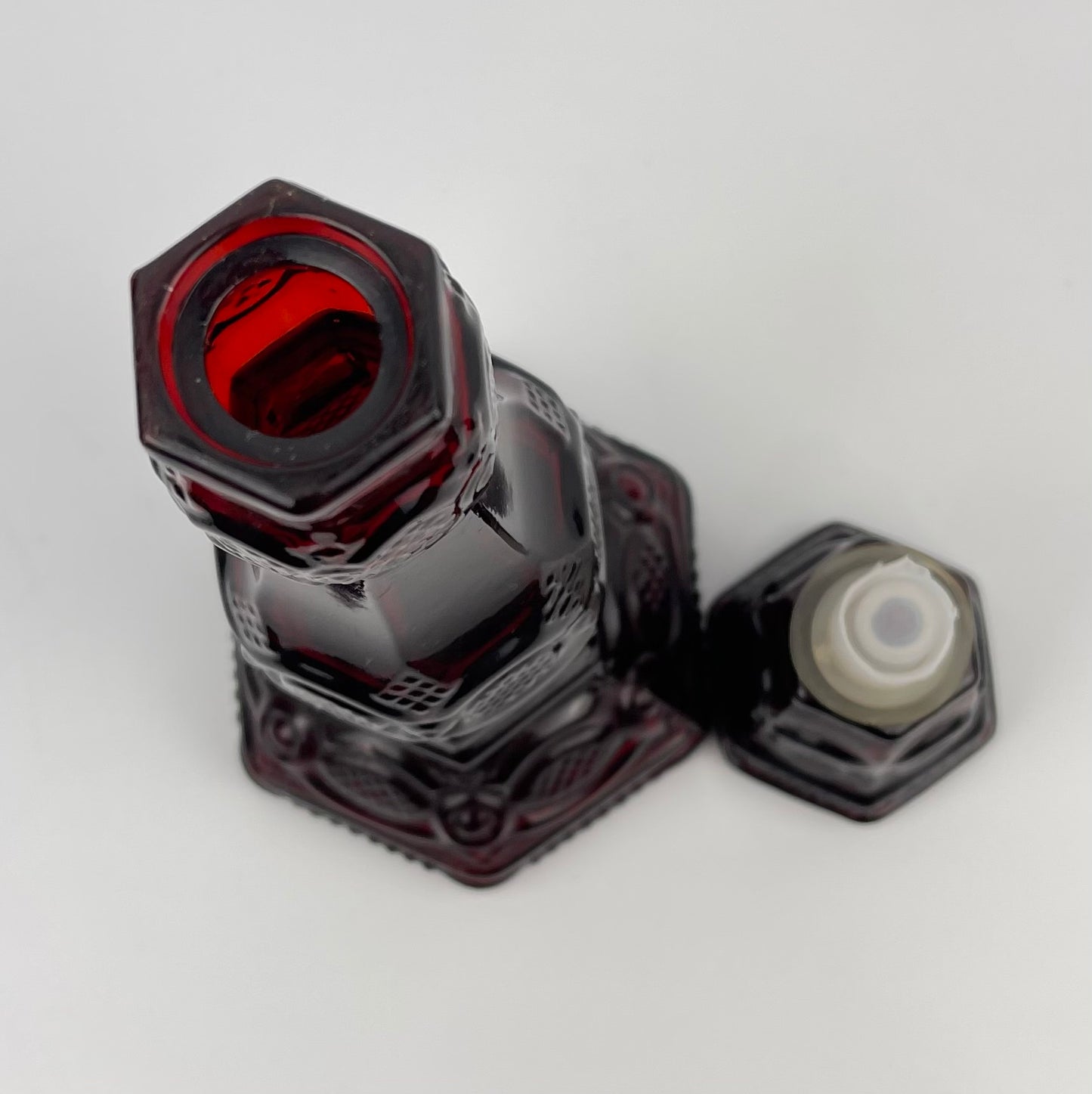 Vintage Avon Ruby Red candlestick