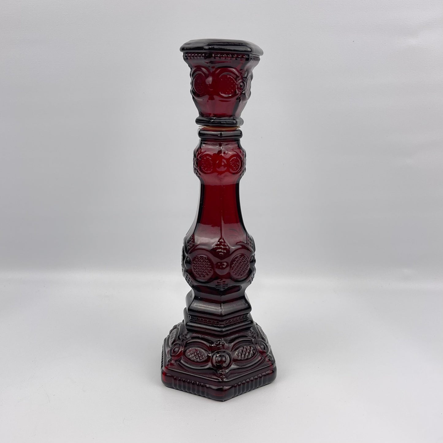 Vintage Avon Ruby Red candlestick
