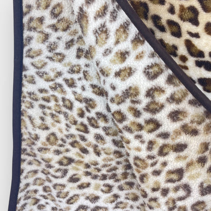 Leopard print fleece throw