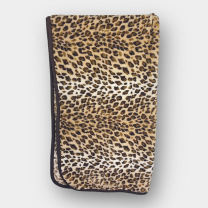 Leopard print fleece throw