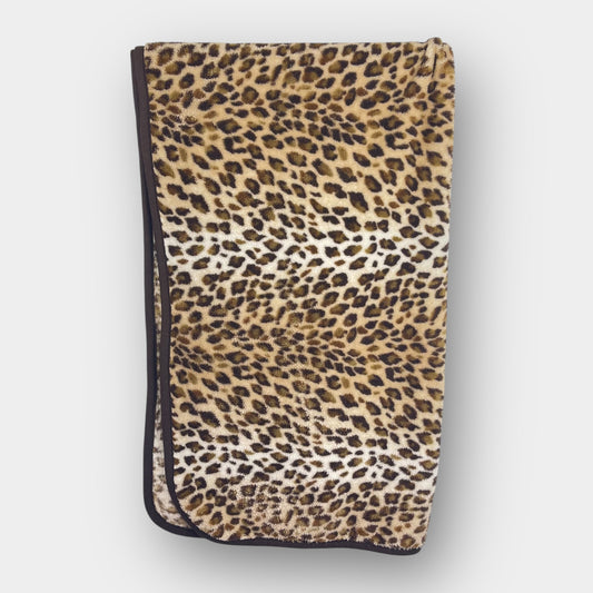 Leopard print fleece throw