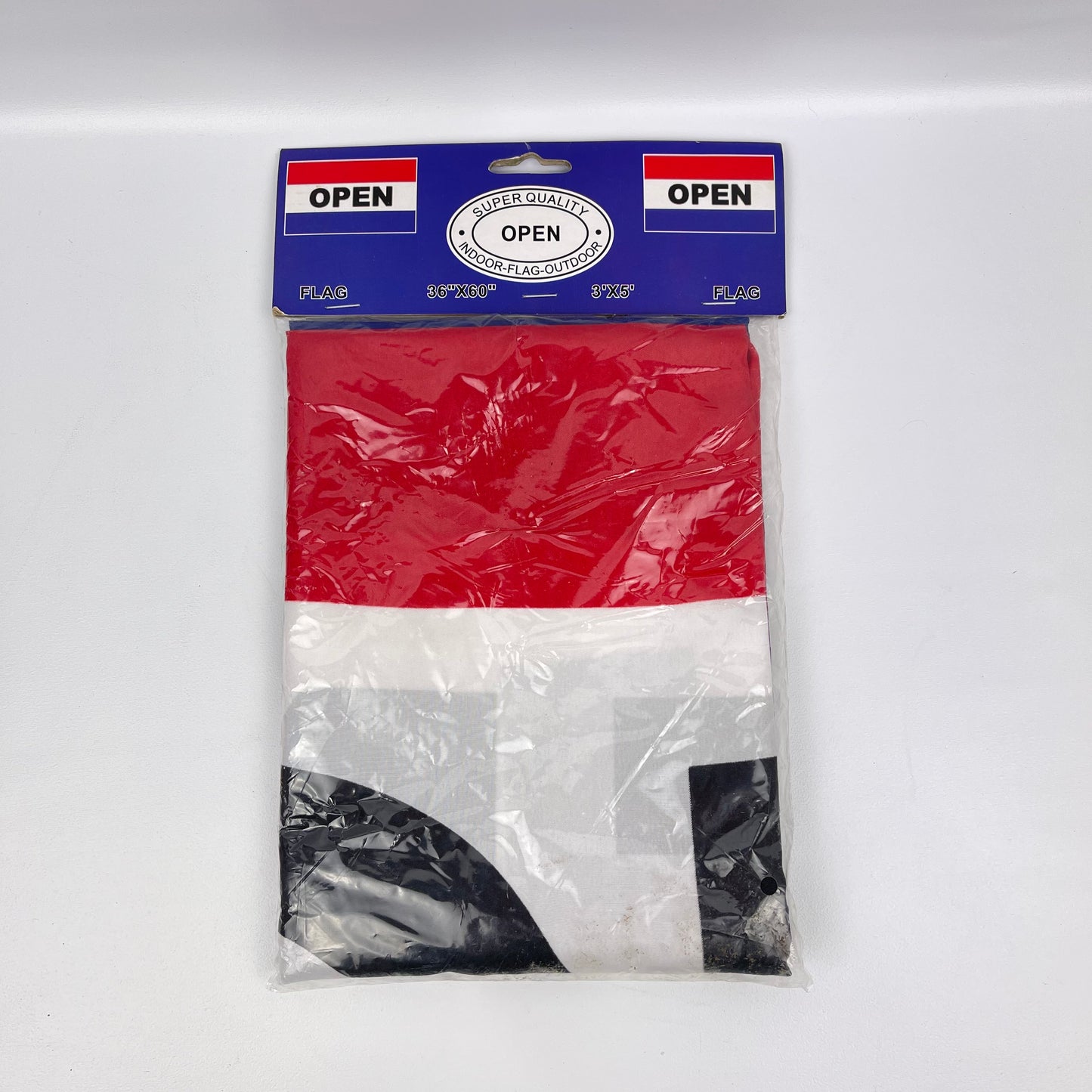 Open indoor/outdoor flag