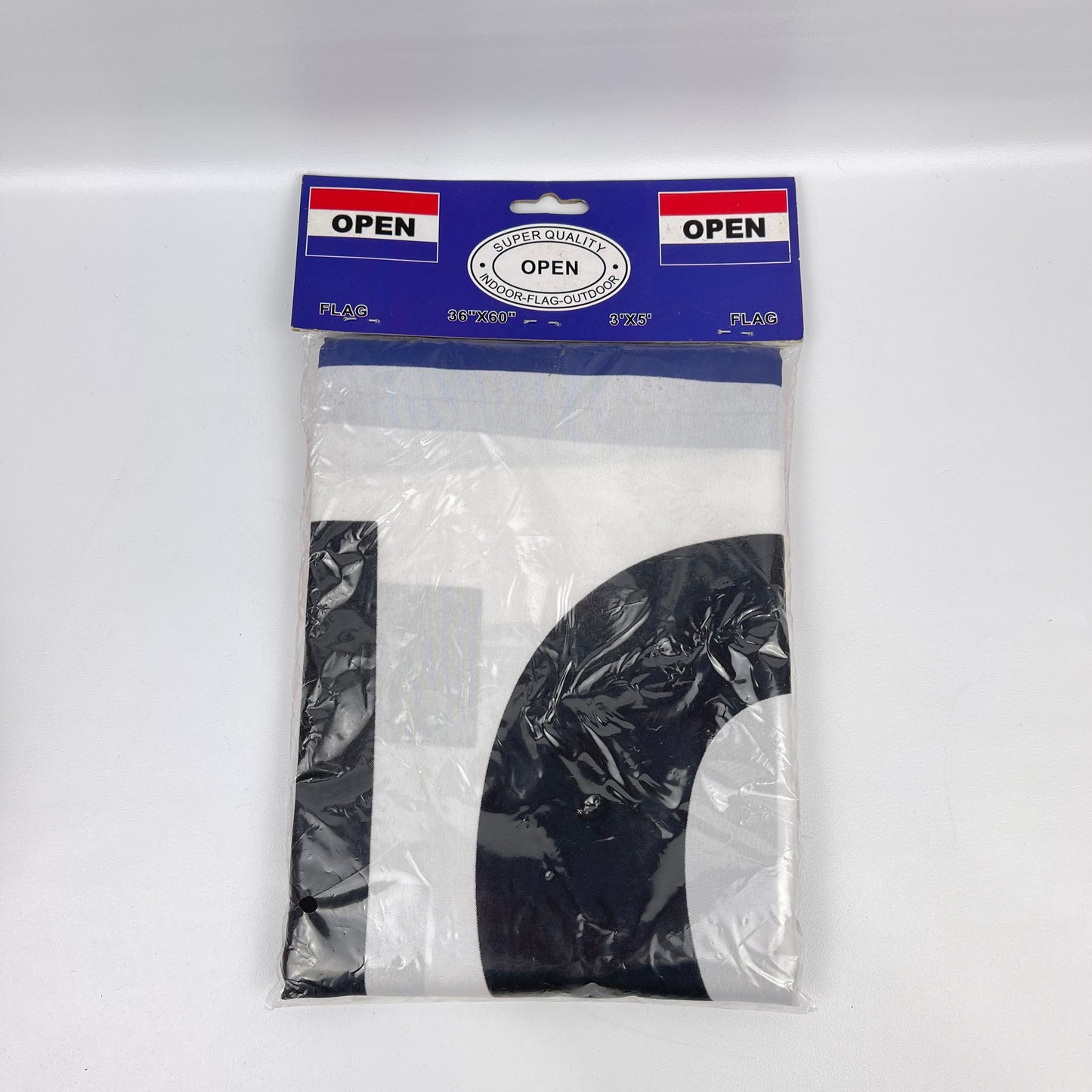 Open indoor/outdoor flag