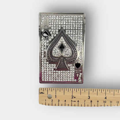 Ace of Spades Rhinestone Buckle