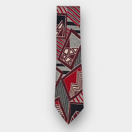 Albani geometric silk tie