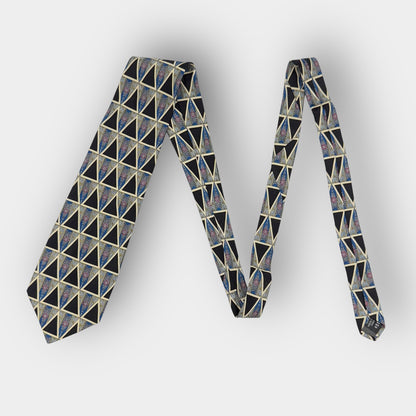 Braemore geometric silk tie