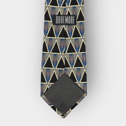 Braemore geometric silk tie