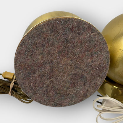 Brass Orb Table Lamp Pair