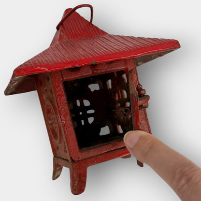 Red Cast Iron Pagoda Lanterns