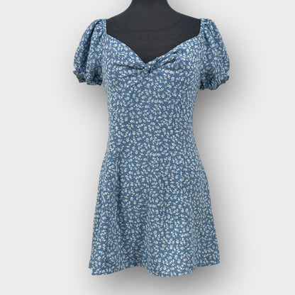 Shein floral puff mini dress