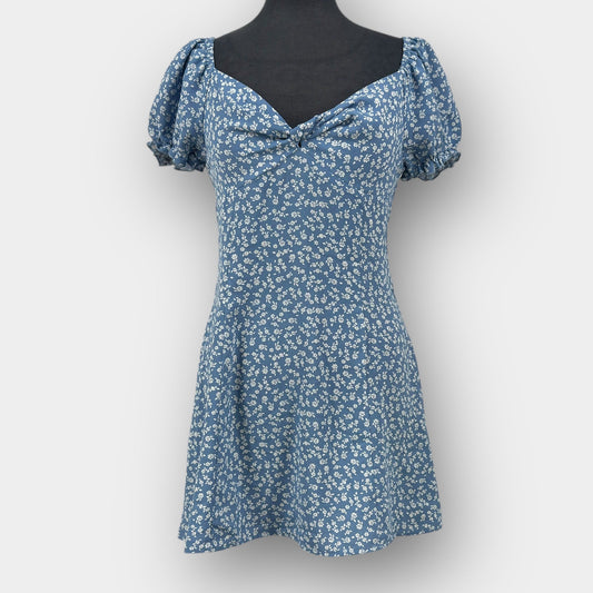 Shein floral puff mini dress