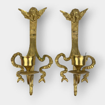 Brass Cherub Wall Sconces
