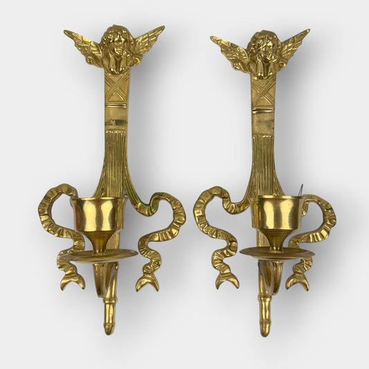 Brass Cherub Wall Sconces