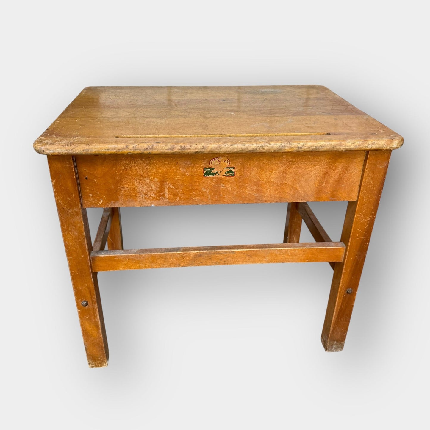 Vintage Solid Wood School Desk