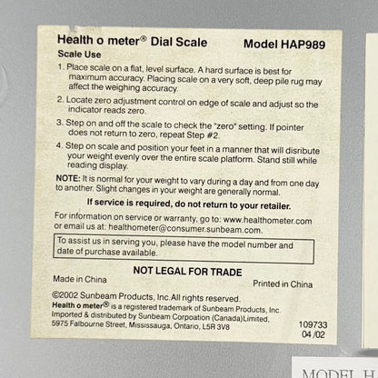 Health o meter Dial Scale