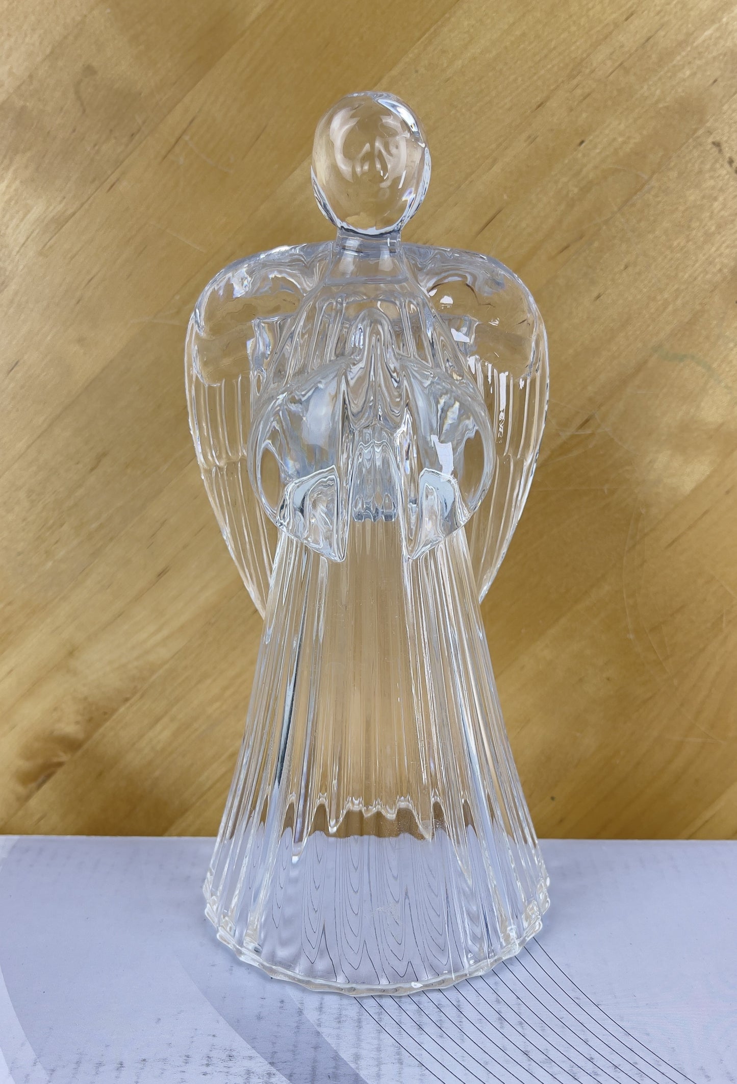 Angel glass tapered candle holder