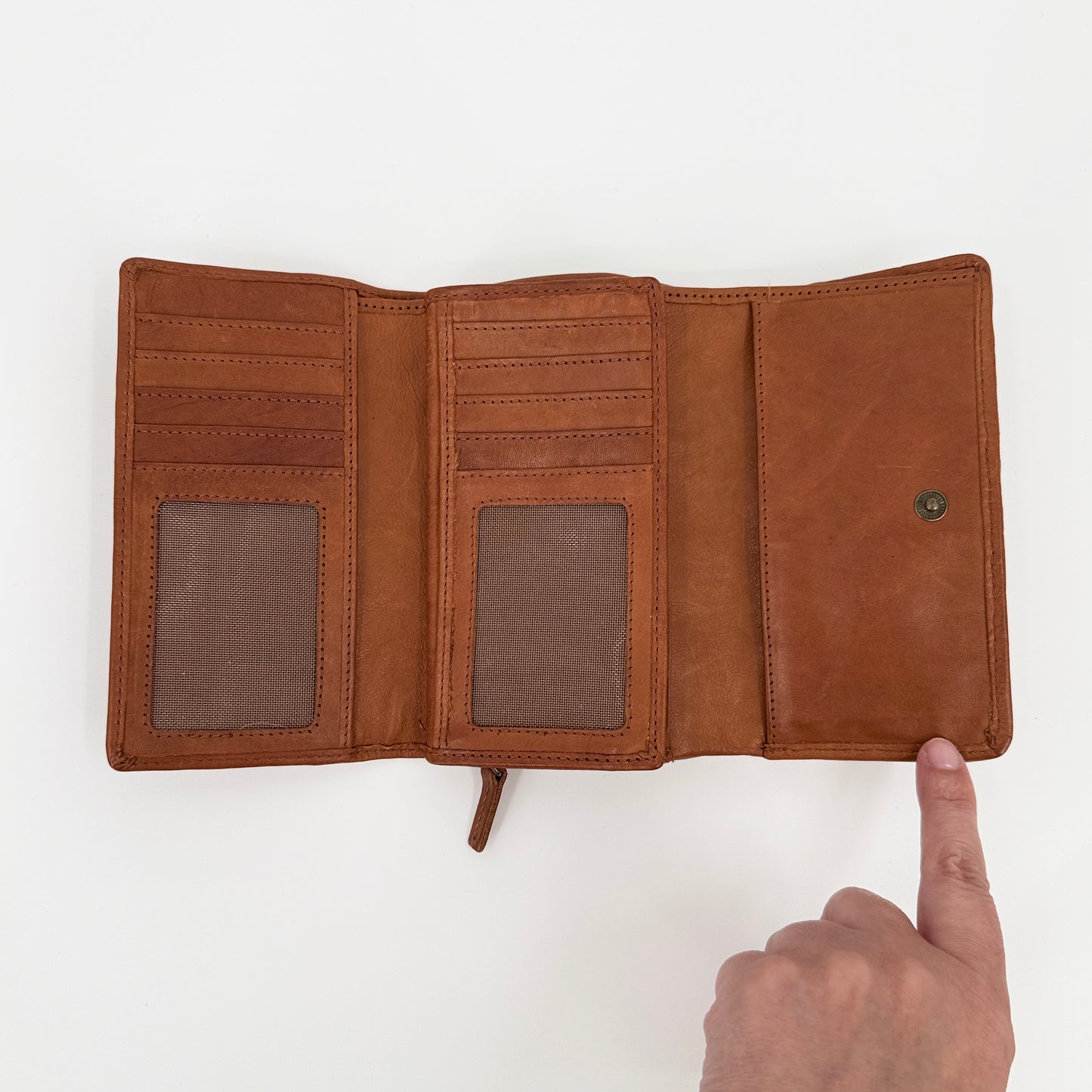 Woven Flap Leather Wallet