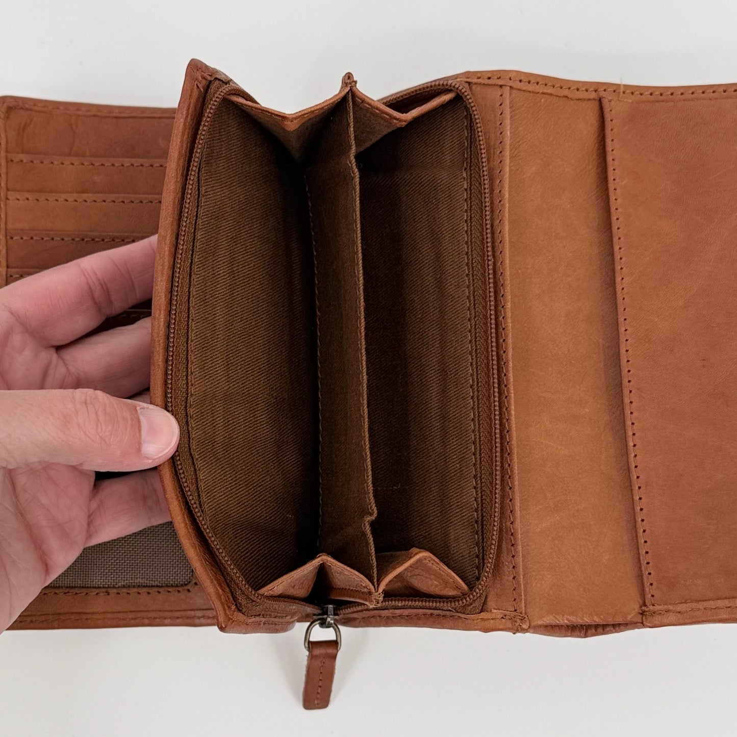 Woven Flap Leather Wallet