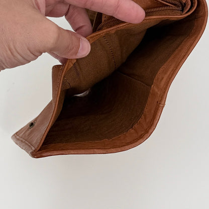 Woven Flap Leather Wallet