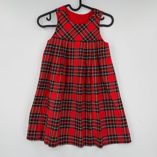 Plaid Button Jumper Dress