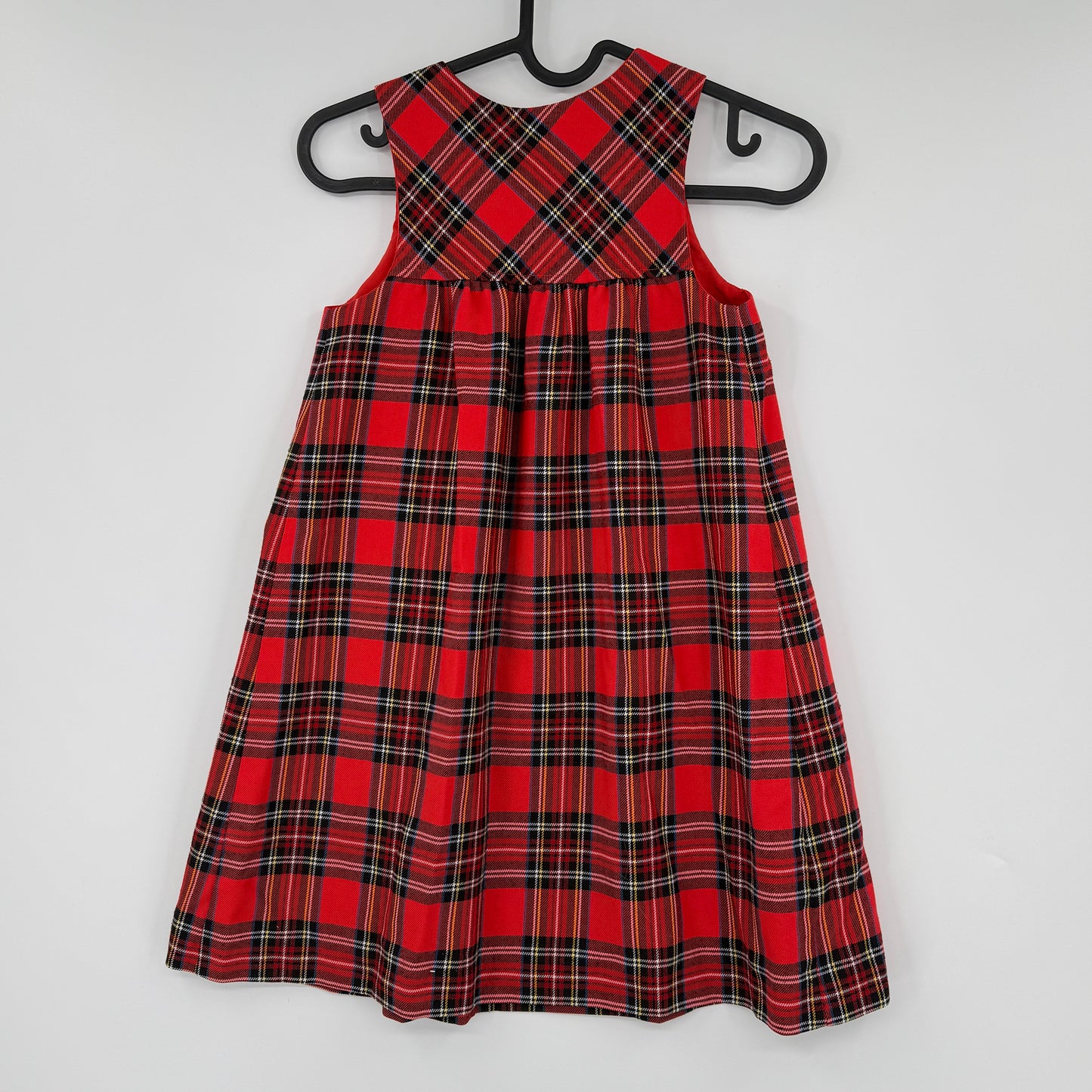 Plaid Button Jumper Dress