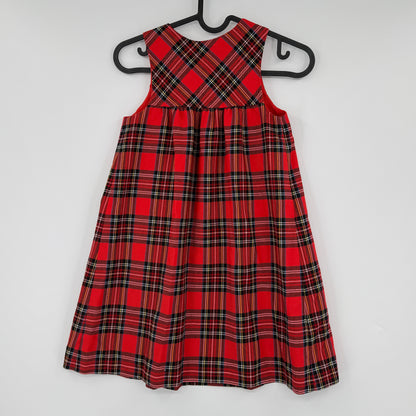 Plaid Button Jumper Dress