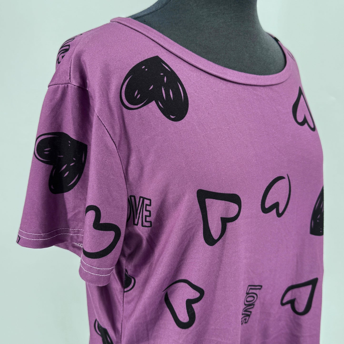 Shein Heart Print Top