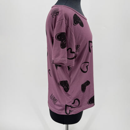 Shein Heart Print Top