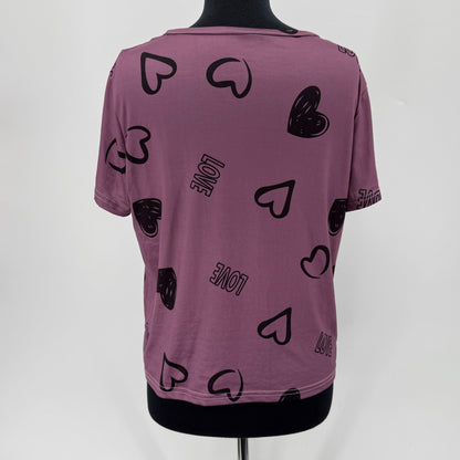 Shein Heart Print Top