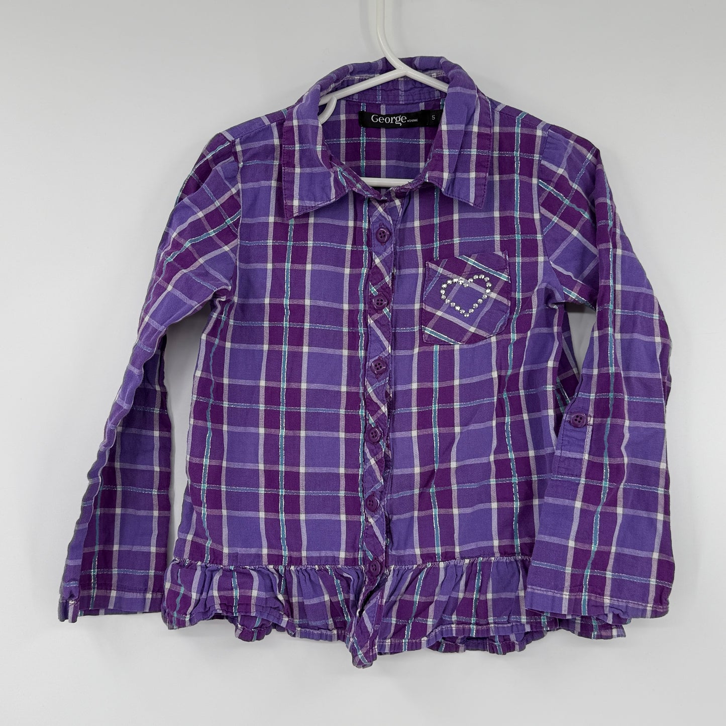 George Plaid Ruffle Shirt