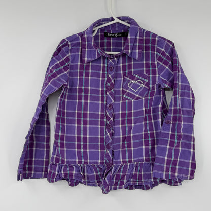 George Plaid Ruffle Shirt