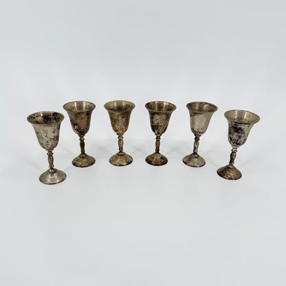 Silver Plated Brass Goblets (6)