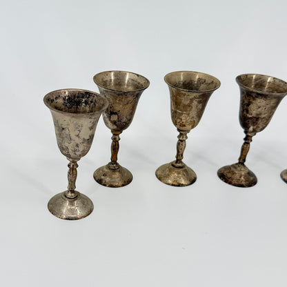 Silver Plated Brass Goblets (6)