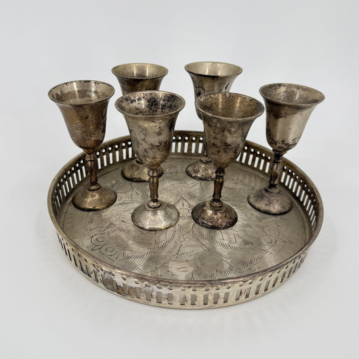 Silver Plated Brass Goblets (6)