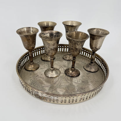 Silver Plated Brass Goblets (6)