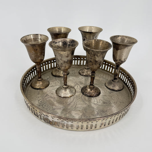 Silver Plated Brass Goblets (6)