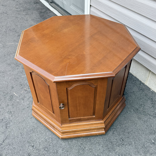 Octagon Storage End Table