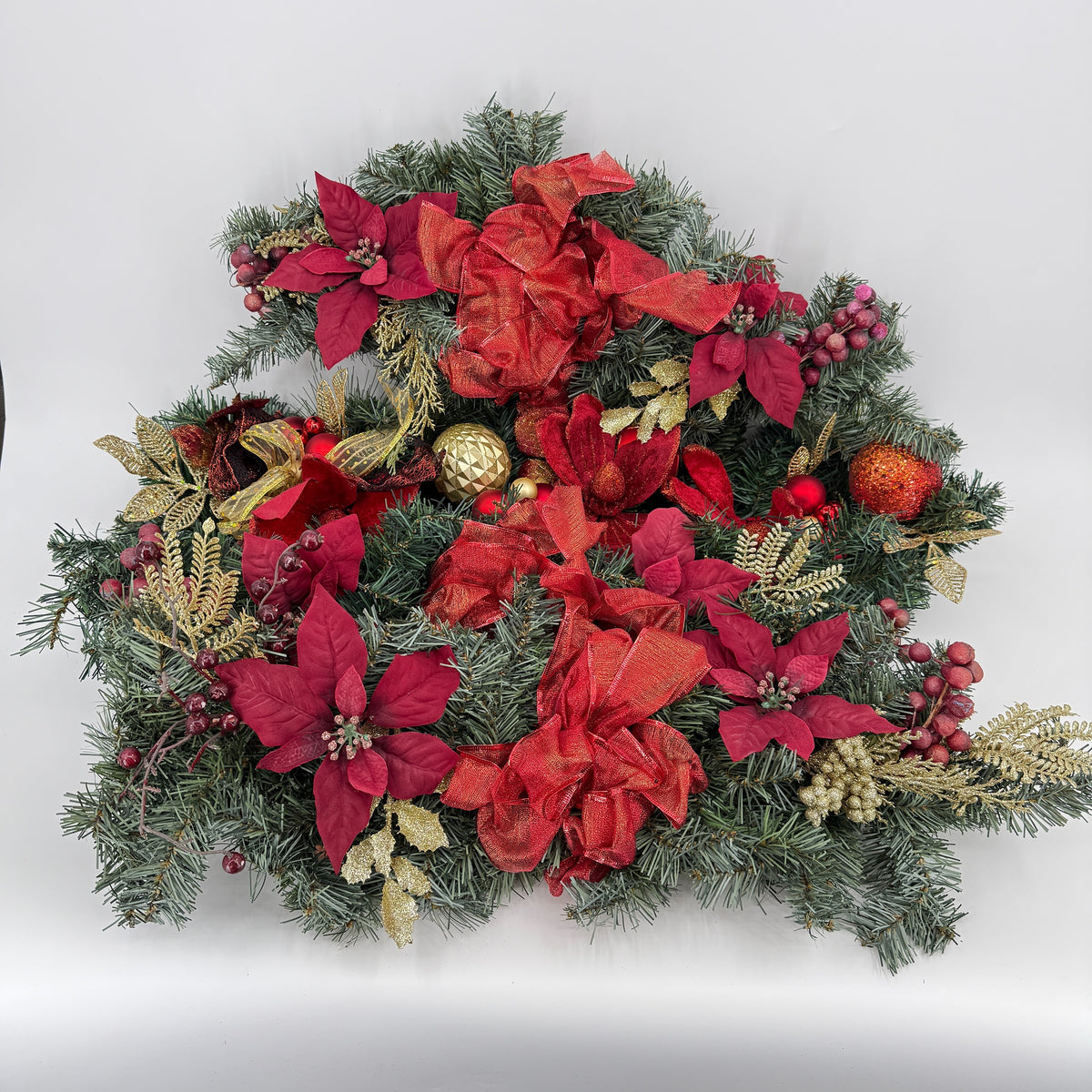 Christmas Poinsettia Swag Set