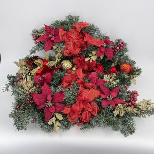Christmas Poinsettia Swag Set