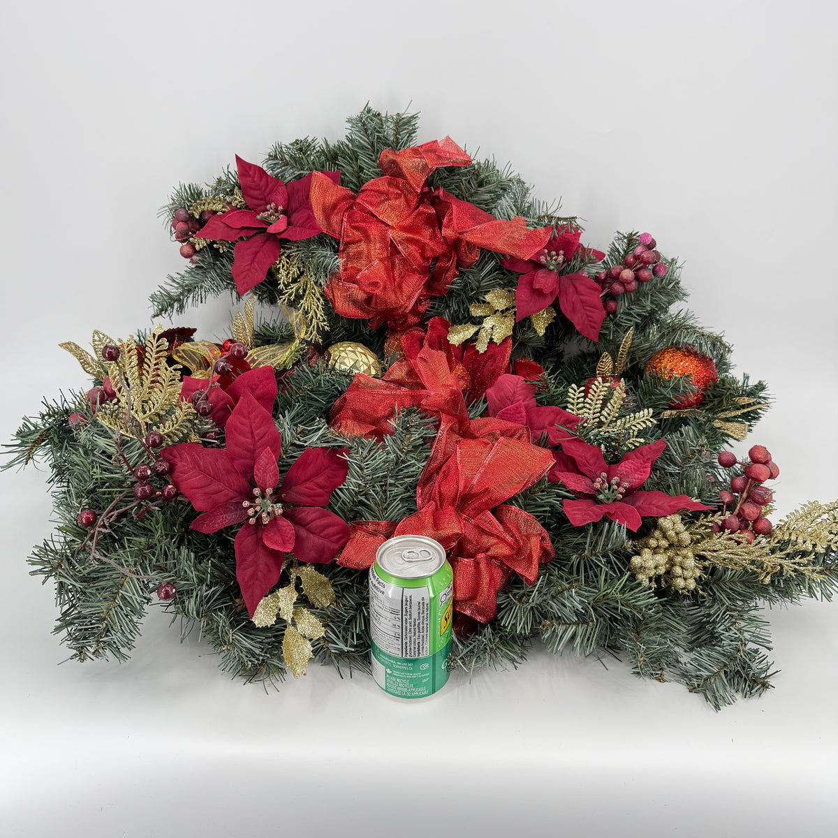 Christmas Poinsettia Swag Set