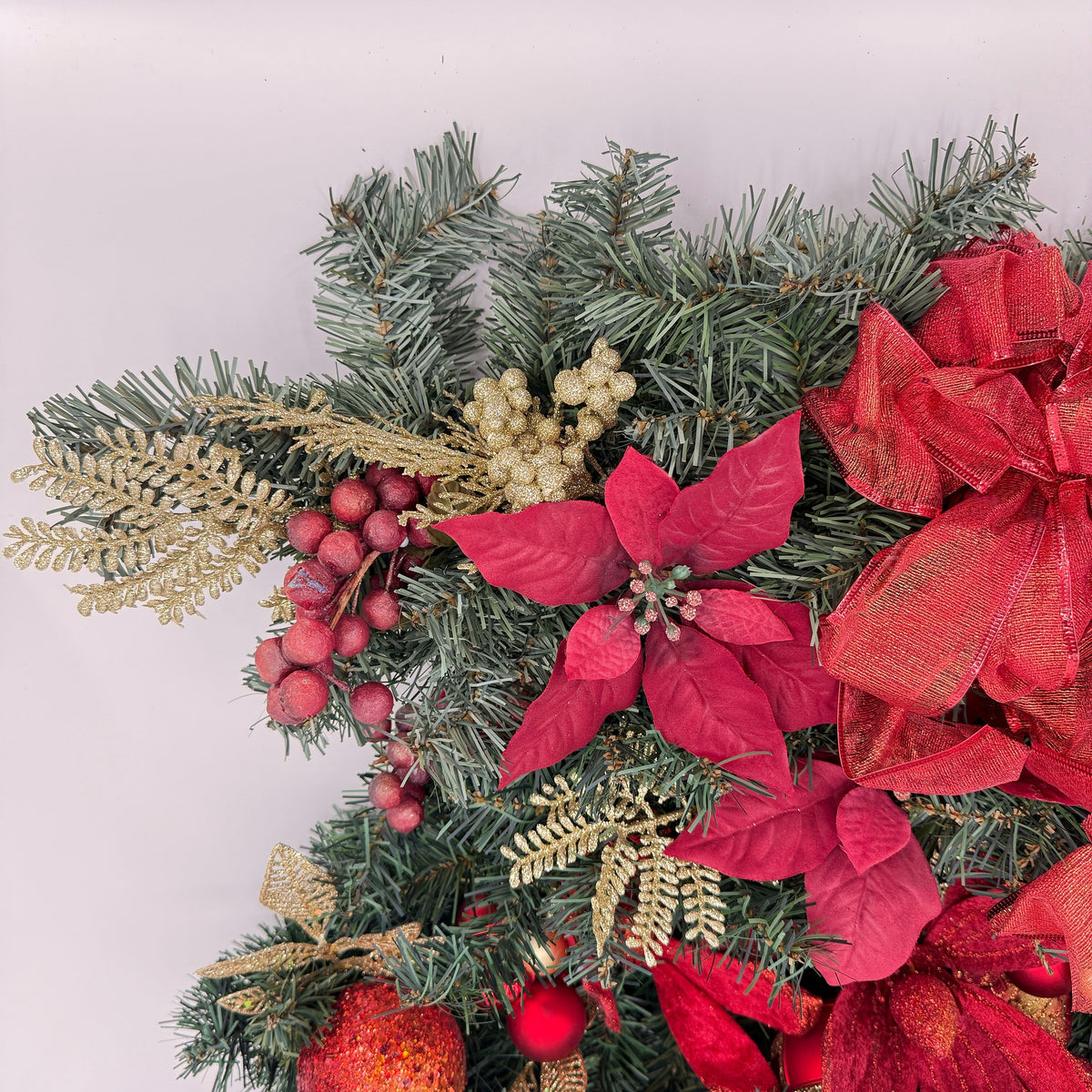 Christmas Poinsettia Swag Set