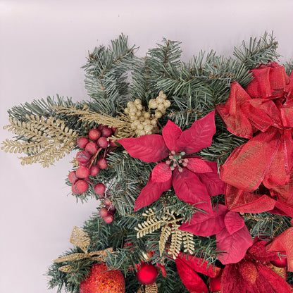 Christmas Poinsettia Swag Set