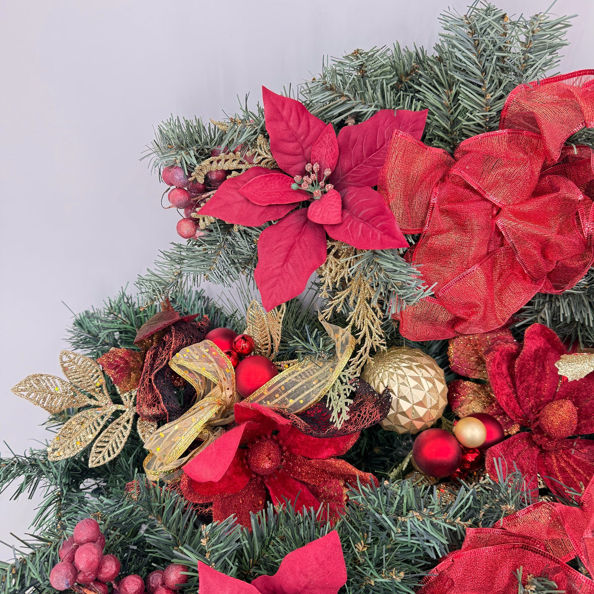 Christmas Poinsettia Swag Set