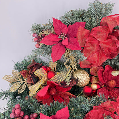 Christmas Poinsettia Swag Set