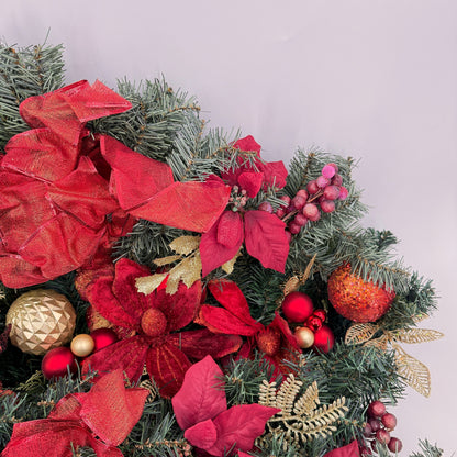 Christmas Poinsettia Swag Set